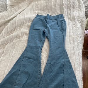 Blue jean bell bottoms.